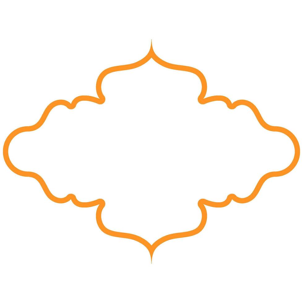 Illustrated ornament outline shape illustration. Decorative ornamental frame line shape design. vector