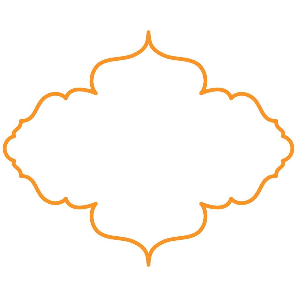 Illustrated ornament outline shape illustration. Decorative ornamental frame line shape design. vector