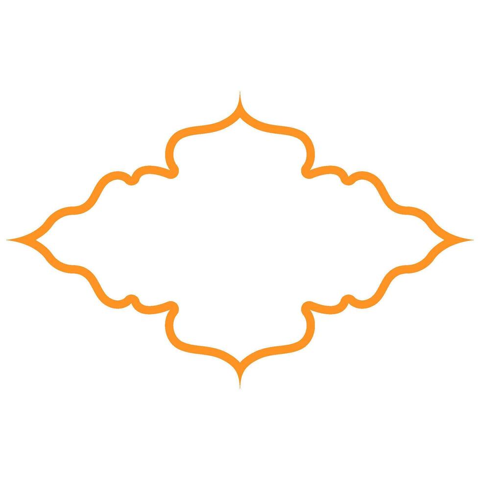 Illustrated ornament outline shape illustration. Decorative ornamental frame line shape design. vector