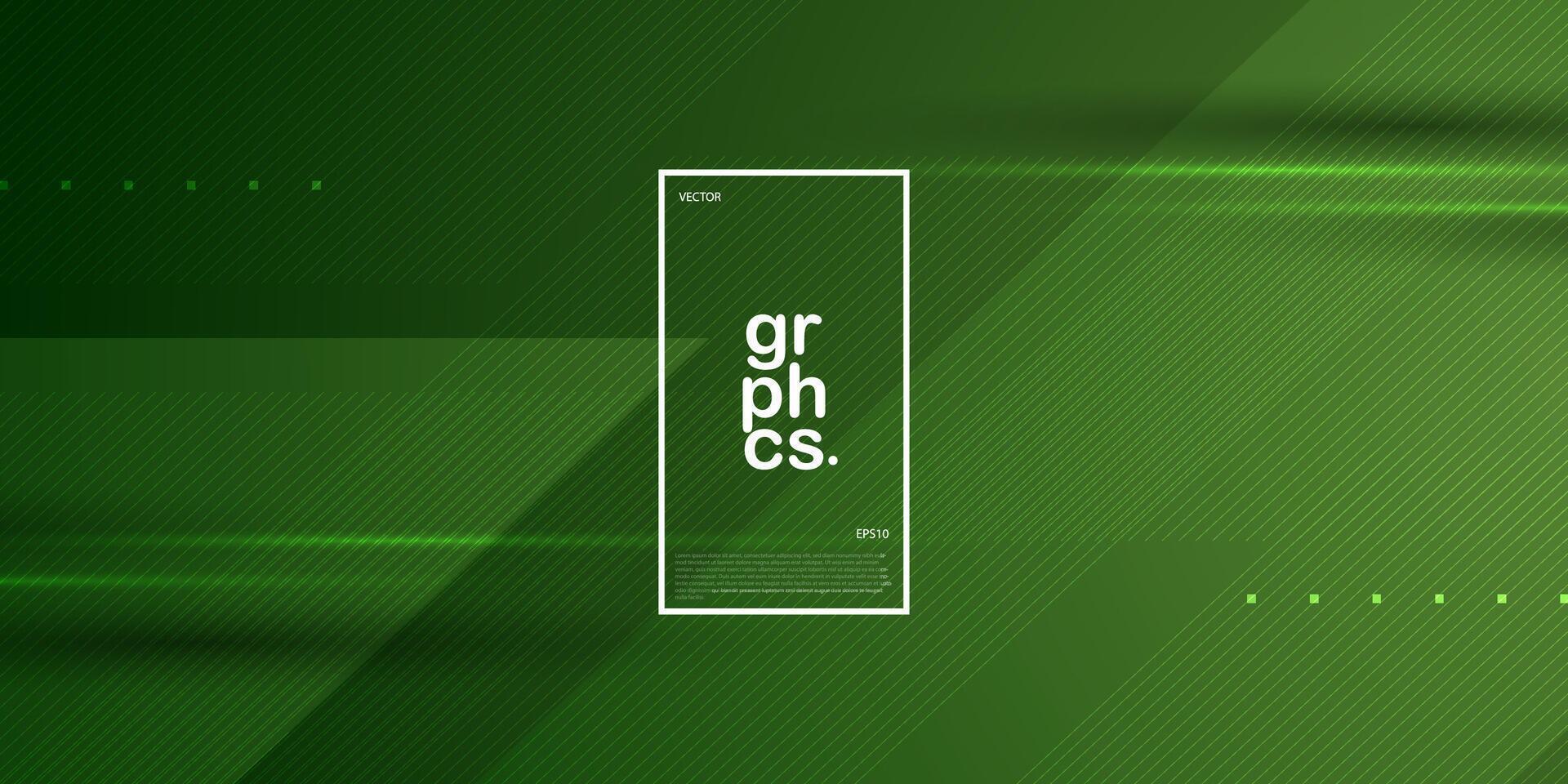 Abstract green lines background. Overlap template vector with overlay lines and shapes. Dark green background with simple pattern design. Eps10 vector
