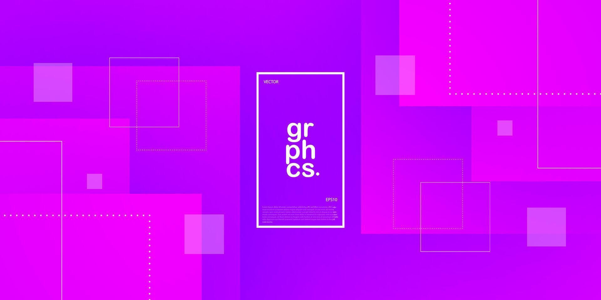 Colorful purple and pink gradient vector background with square overlap design. Shadow decorative design in simple style with lines. Best design for your ad, poster, banner. Eps10 vector