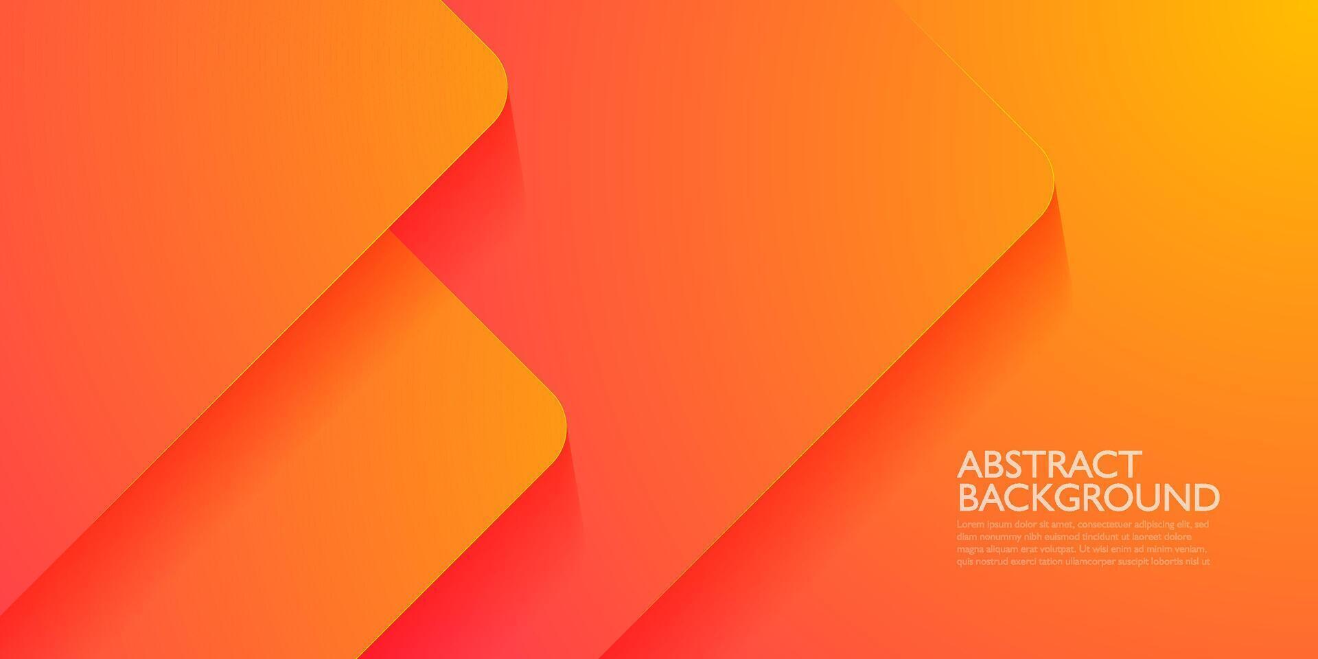 Simple abstract curve rectangle orange background with shadow overlap shapes. Colorful orange design with simple pattern. Simple and modern concept. Eps10 vector