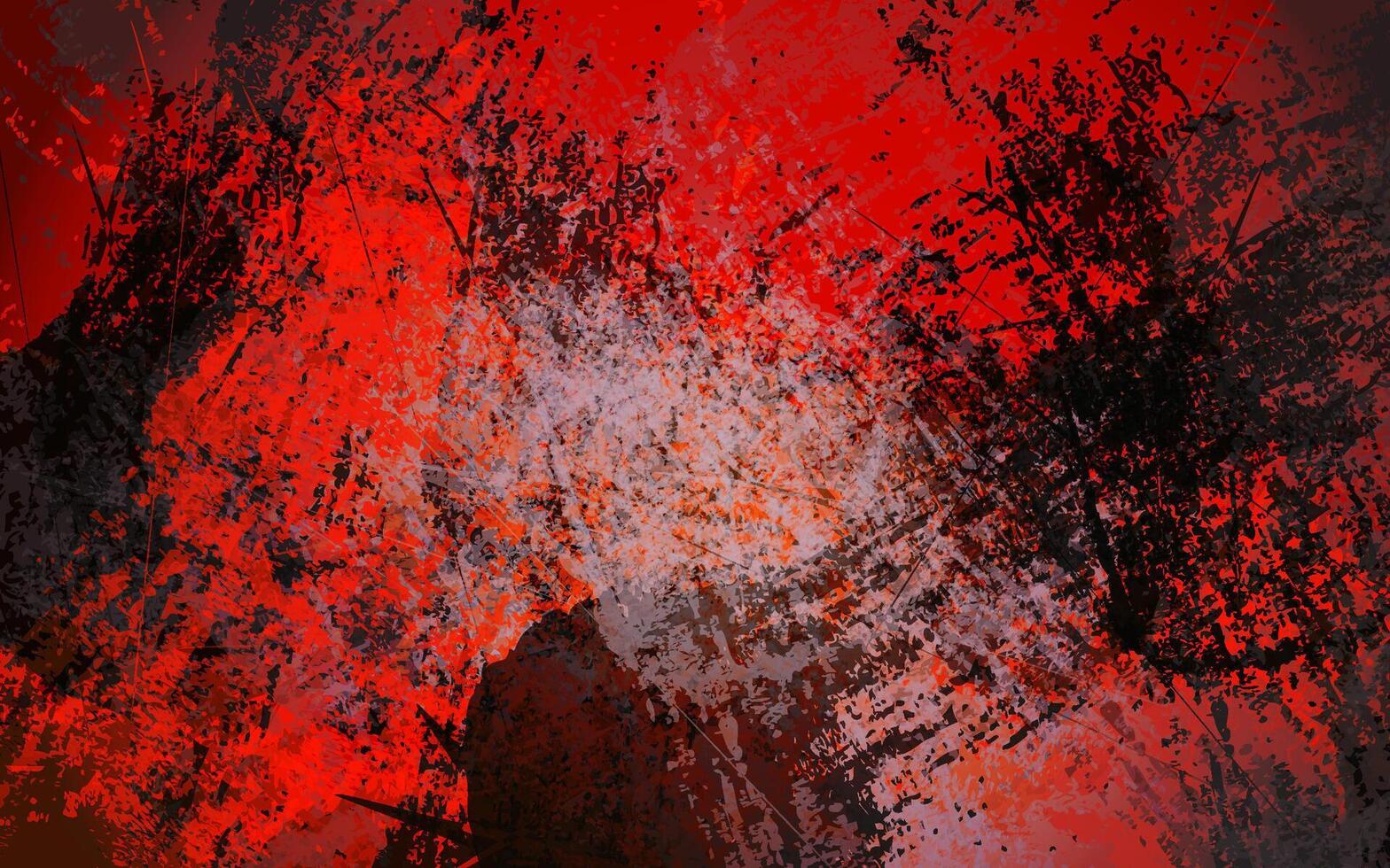Grunge texture black and red color background vector