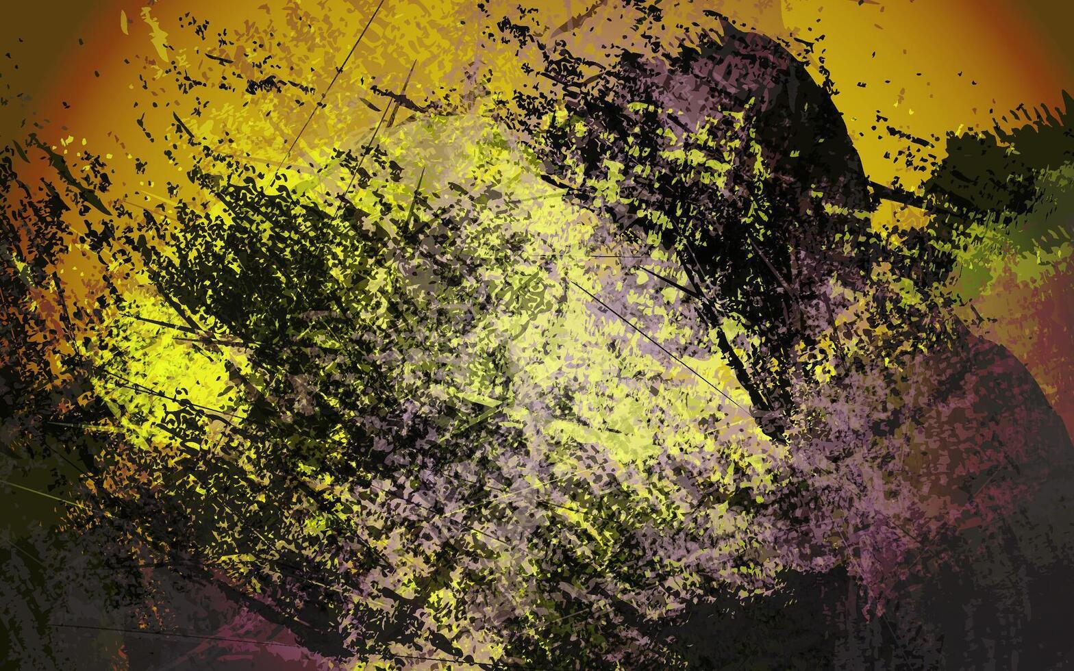 fondo de color negro y amarillo de textura grunge abstracta vector