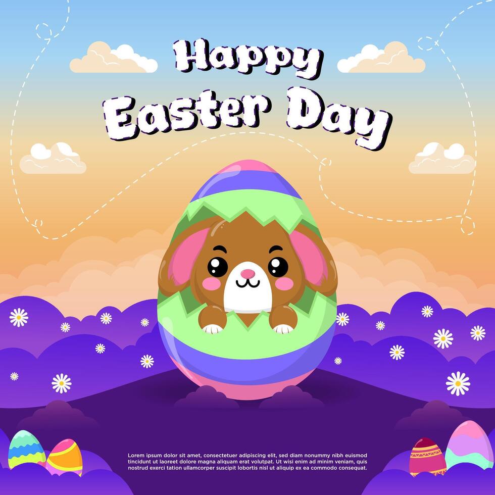 vector plano ilustración para contento Pascua de Resurrección día celebracion