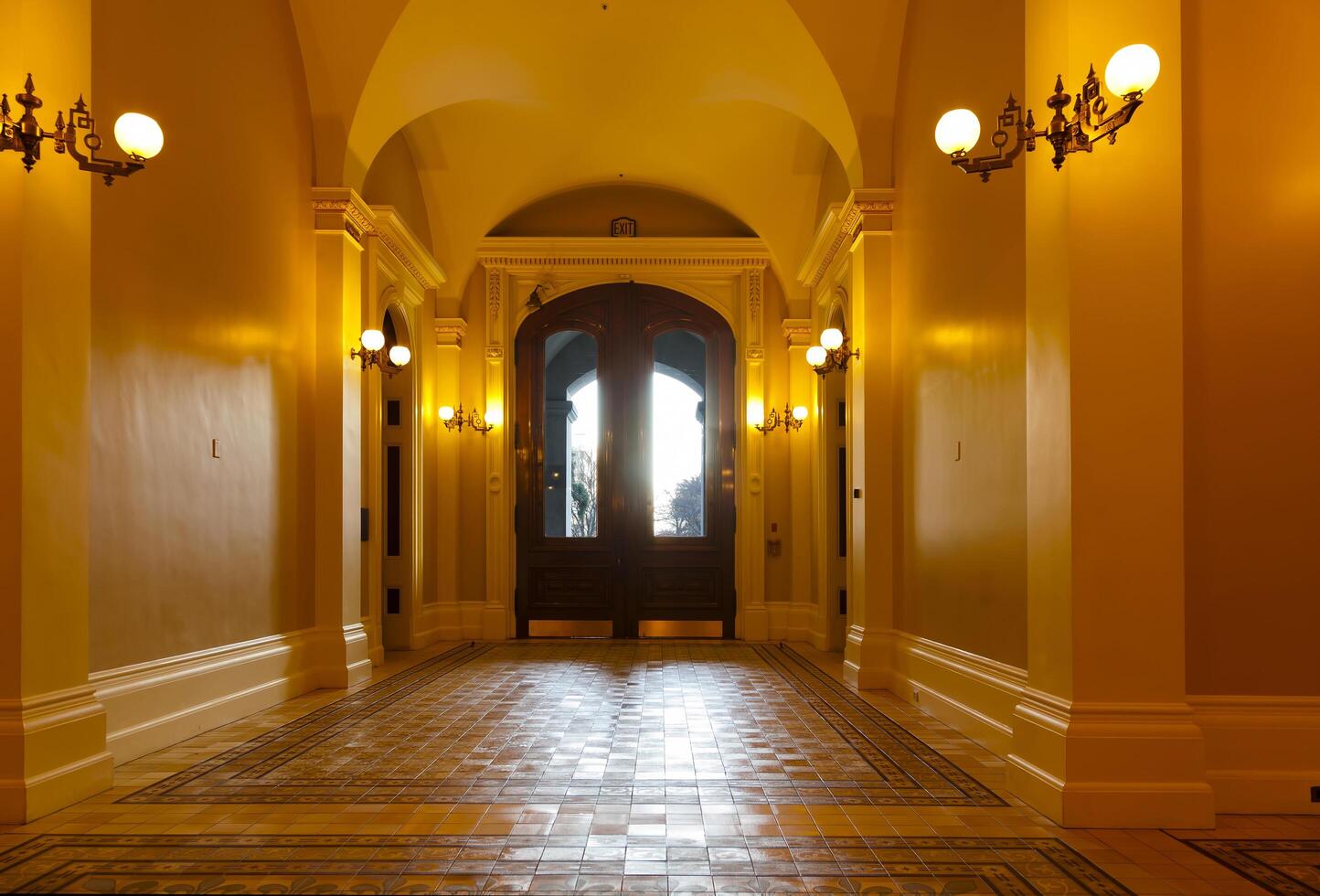 Sacramento, CA, 2015 - Interior Hallway Leading Out State Capitol photo