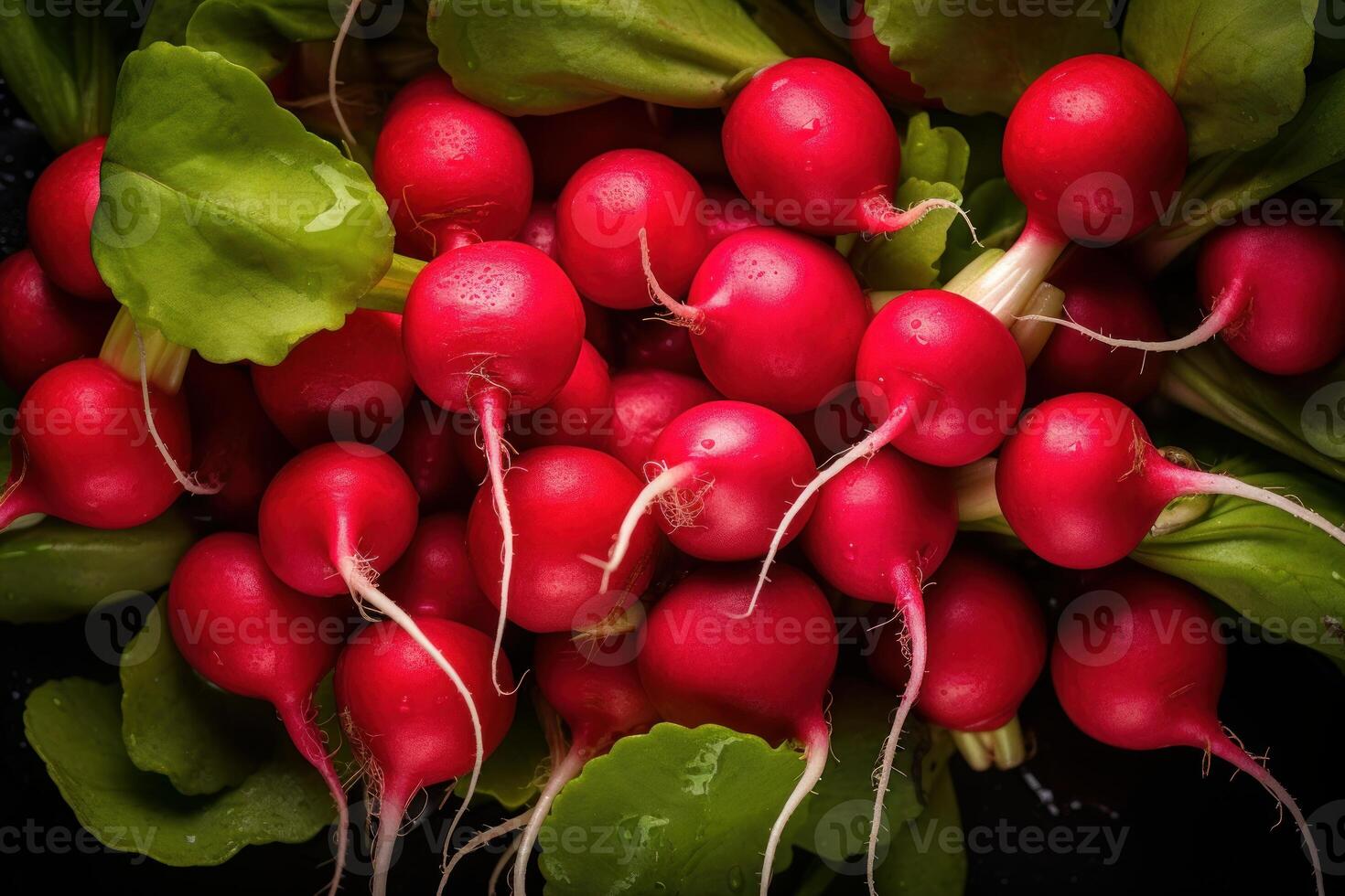 ai generado rojo rábanos. generar ai foto