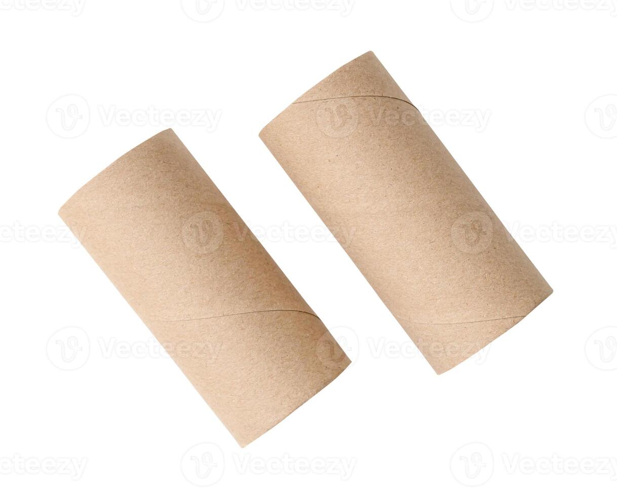 Top view set of tissue paper cores isolated on white background with clipping path photo