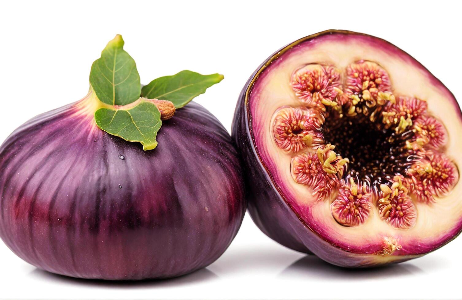 AI generated Ripe fig on white background photo