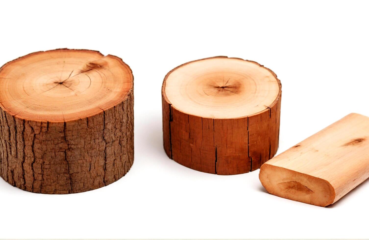 AI generated Logs, cut out on white background photo