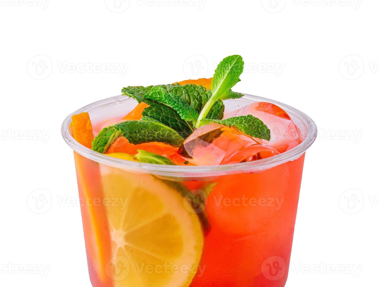 Strawberry Lemonade with Lemon Slices and Mint photo