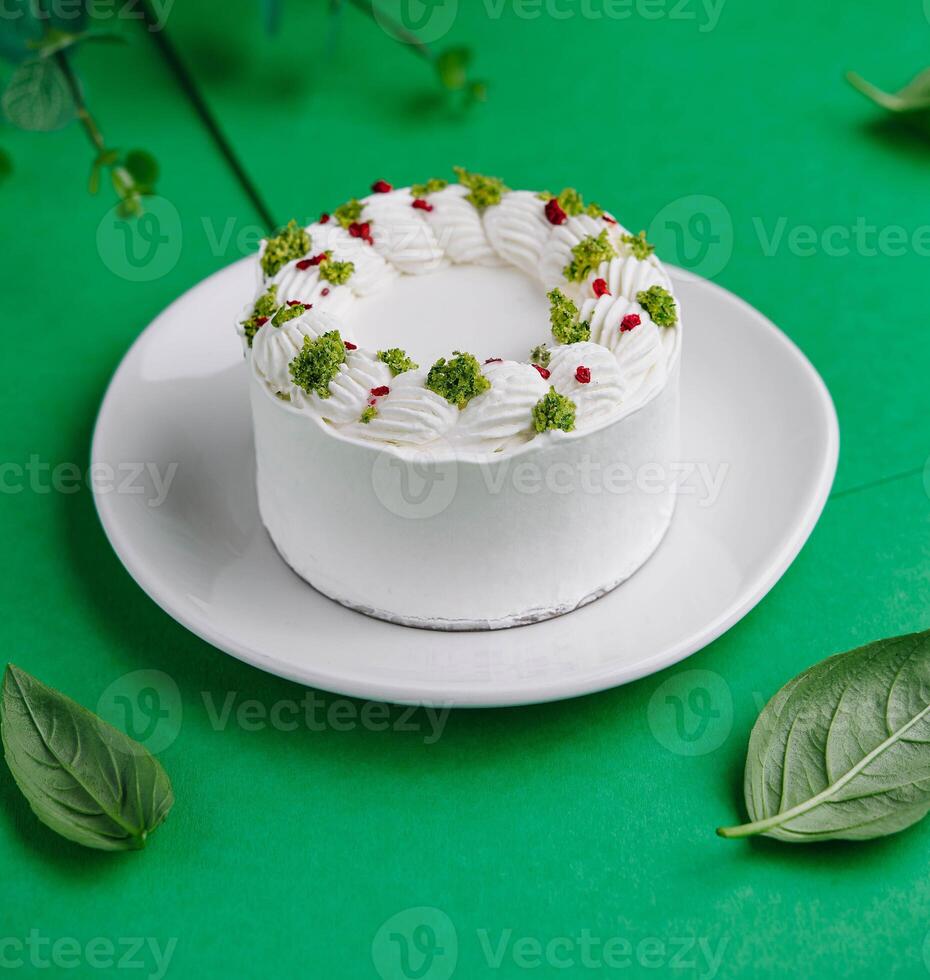 Turkish Maras Vanilla Ice Cream with Pistachio Powder photo