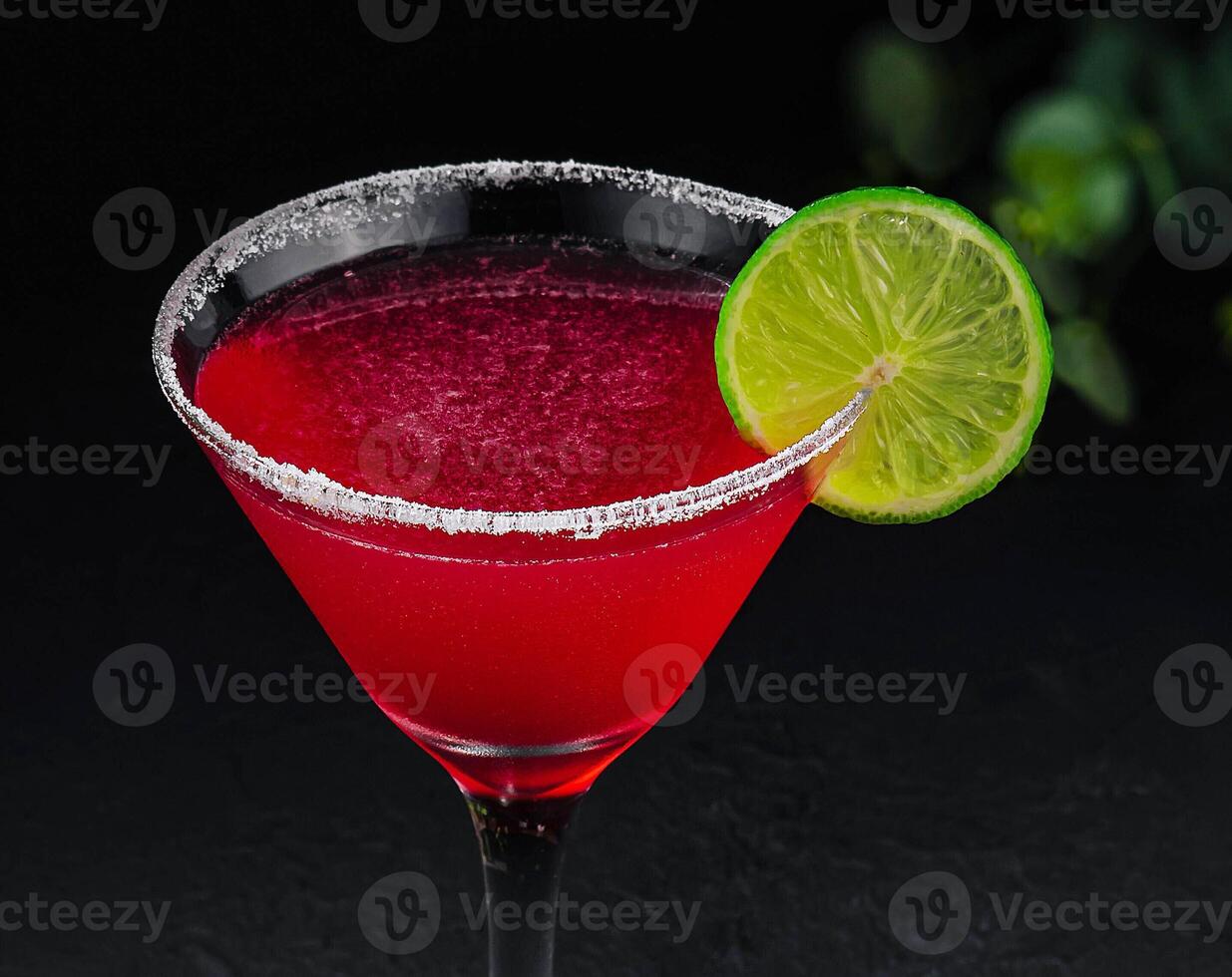 martini glasses of red alcohol drinks photo