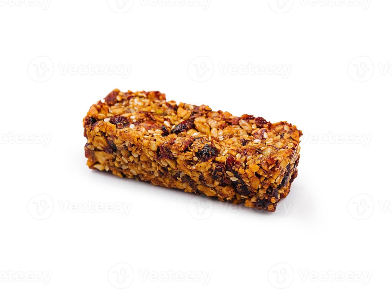 granola bar isolated on white background photo