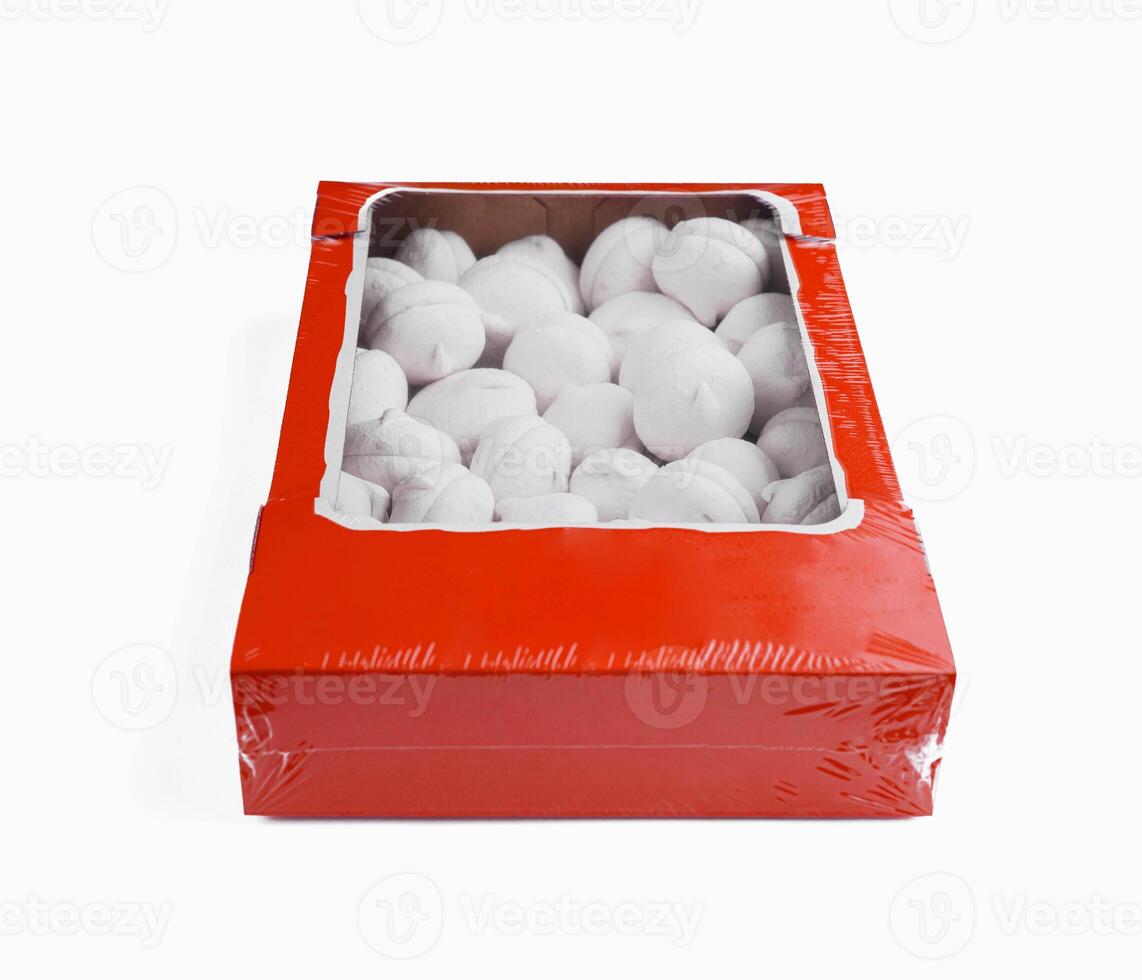 Meringue Cookies in a Box isolated photo