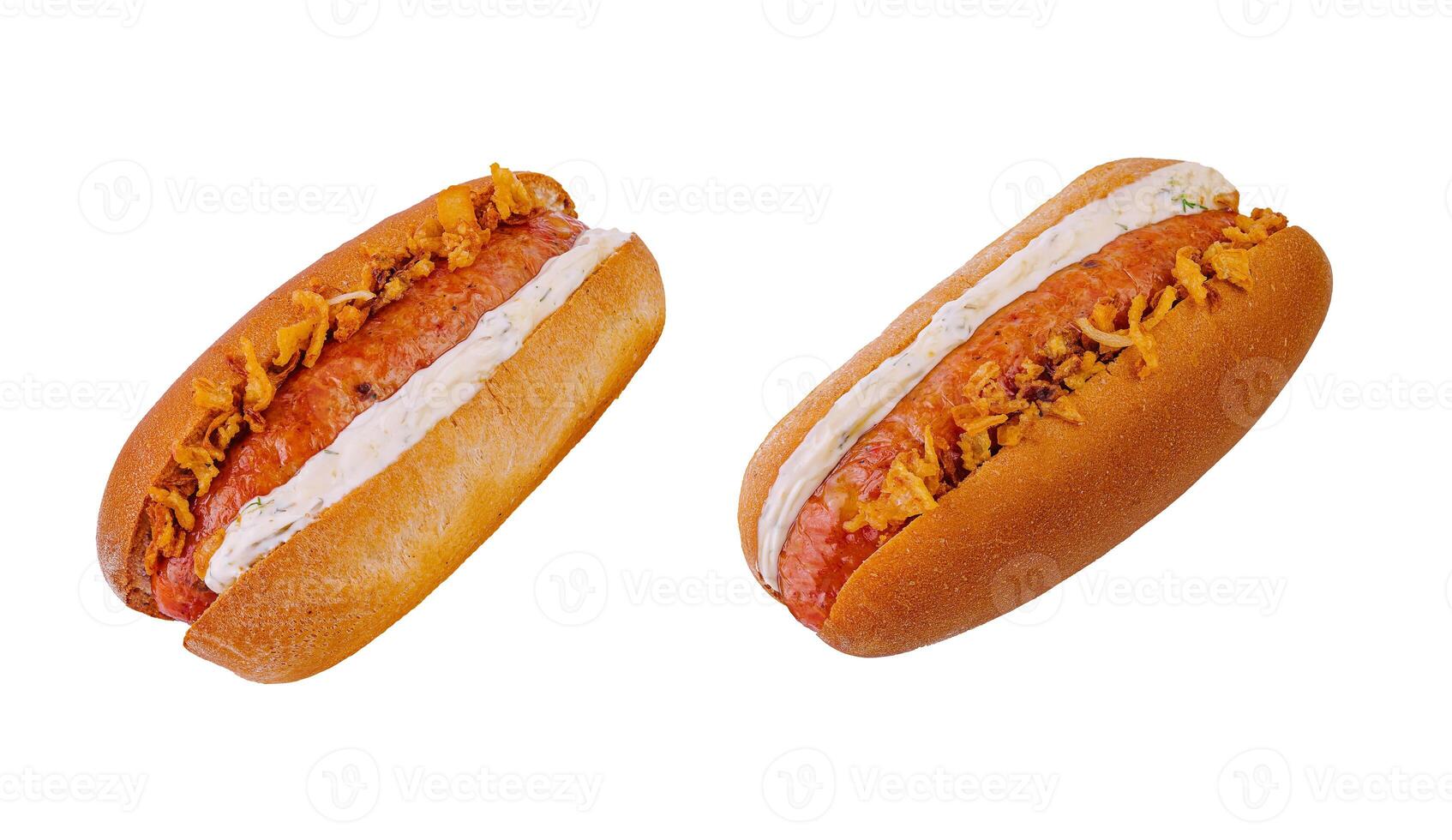 Hot dogs with the most crunchy onions photo