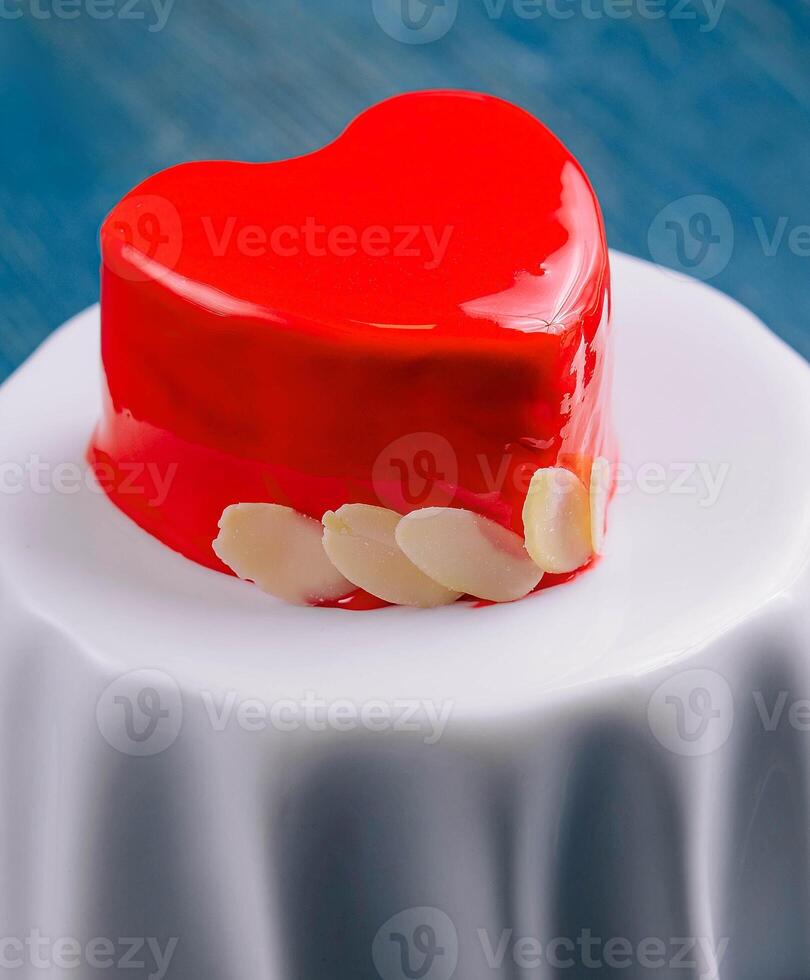 cake for Valentines day close up photo