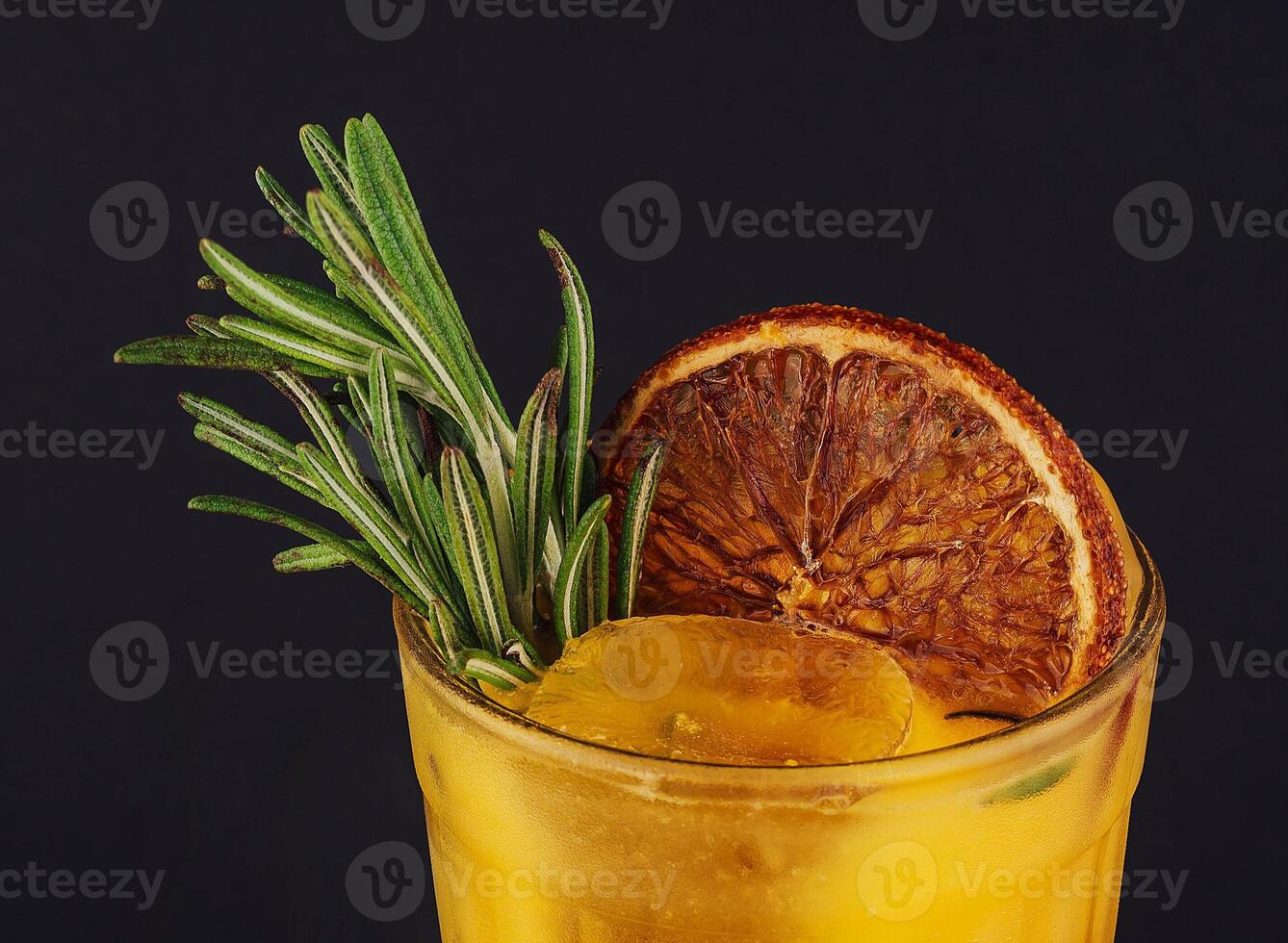 Cold season drink - orange and rosemary cocktail photo