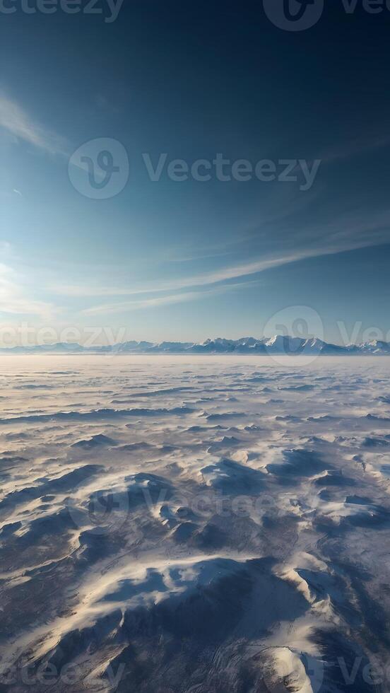 AI generated Tranquil Tundra  Endless Plains Stretching to Distant Horizon photo