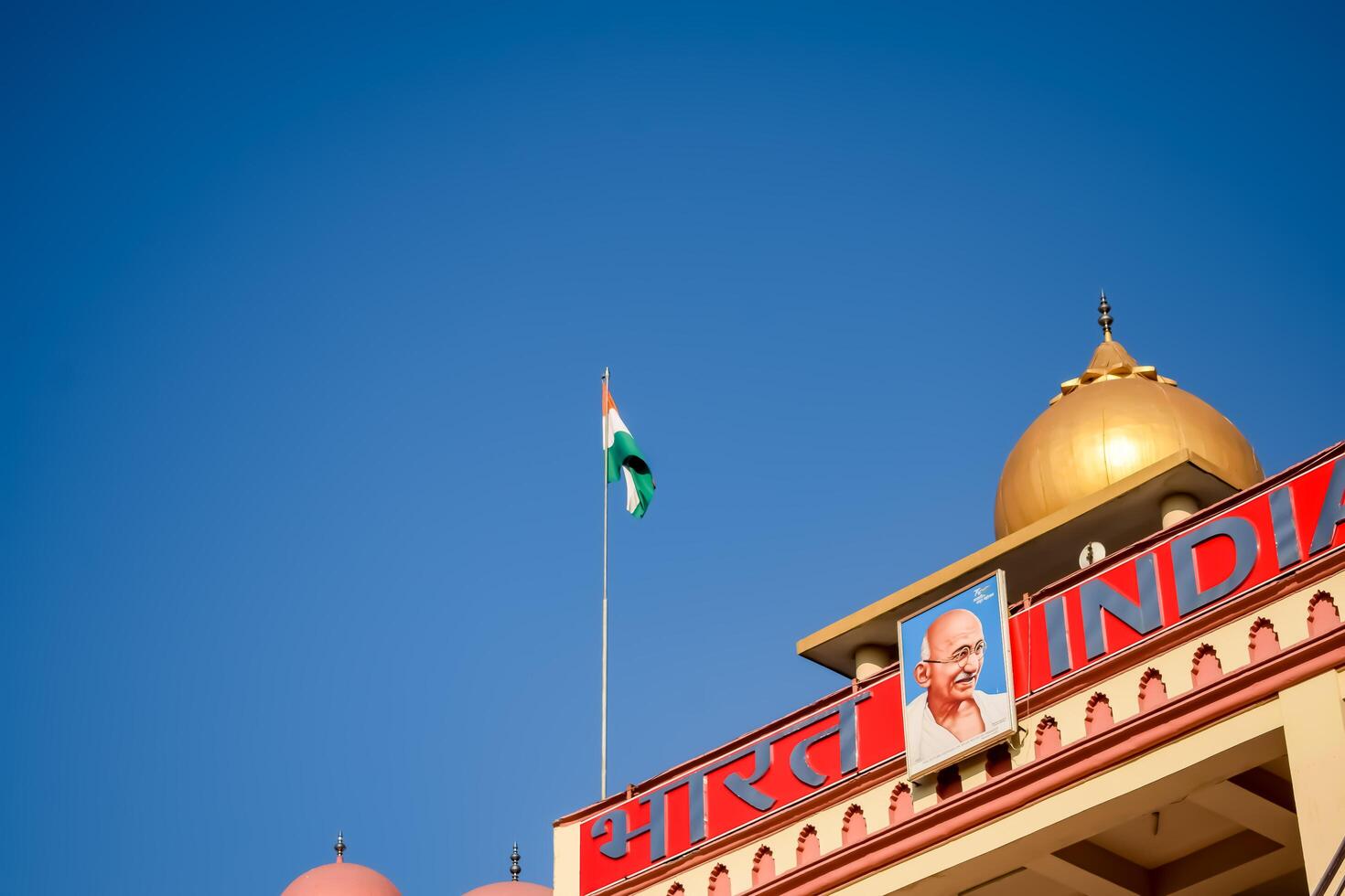 Wagah Border, Amritsar, Punjab, India, 02 February 2023 - Flag ceremony by Border Security Force BSF guards at India-Pakistan border near Attari Amritsar, Punjab, India held every day evening time photo