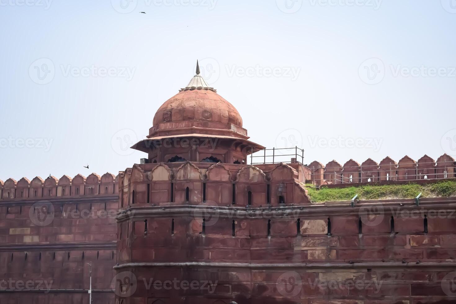 Architectural details of Lal Qila - Red Fort situated in Old Delhi, India, View inside Delhi Red Fort the famous Indian landmarks photo