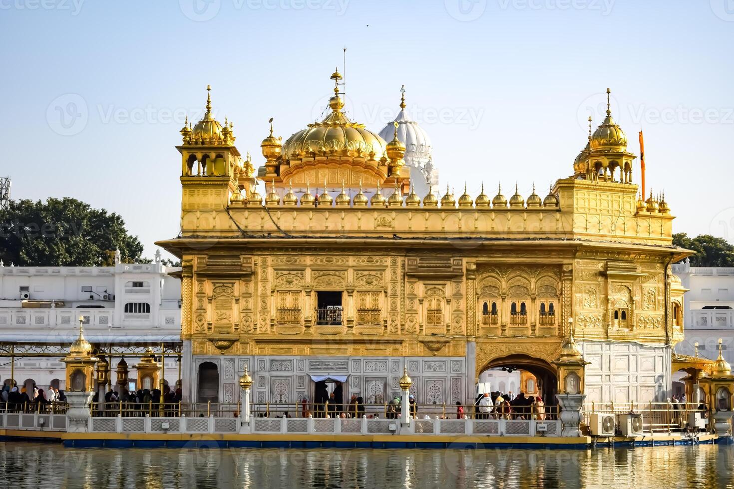 Beautiful view of Golden Temple - Harmandir Sahib in Amritsar, Punjab, India, Famous indian sikh landmark, Golden Temple, the main sanctuary of Sikhs in Amritsar, India photo