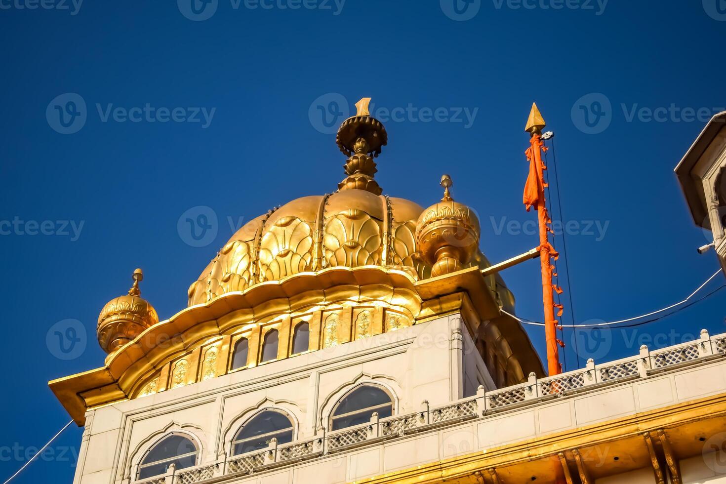 View of details of architecture inside Golden Temple - Harmandir Sahib in Amritsar, Punjab, India, Famous indian sikh landmark, Golden Temple, the main sanctuary of Sikhs in Amritsar, India photo