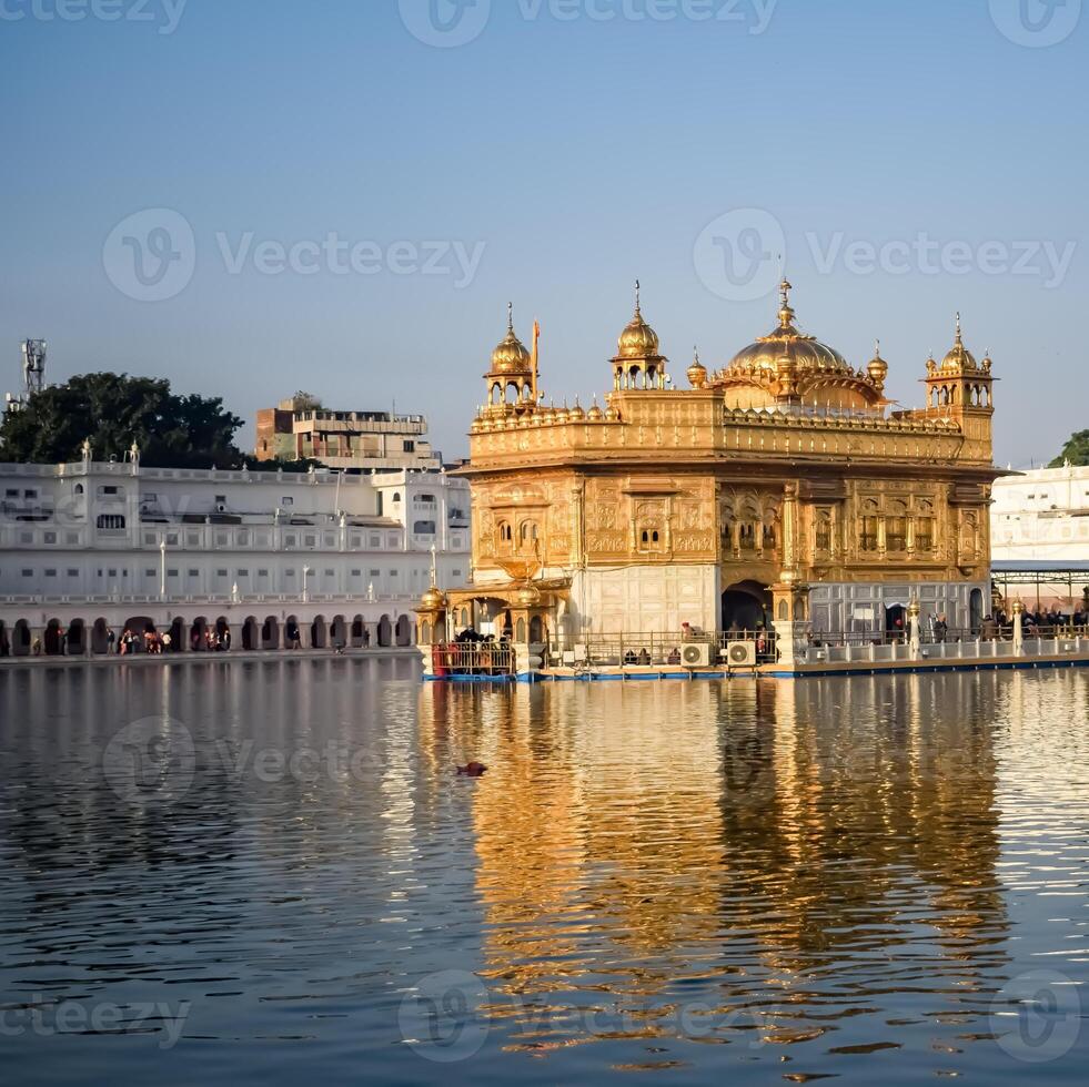 Beautiful view of Golden Temple - Harmandir Sahib in Amritsar, Punjab, India, Famous indian sikh landmark, Golden Temple, the main sanctuary of Sikhs in Amritsar, India photo