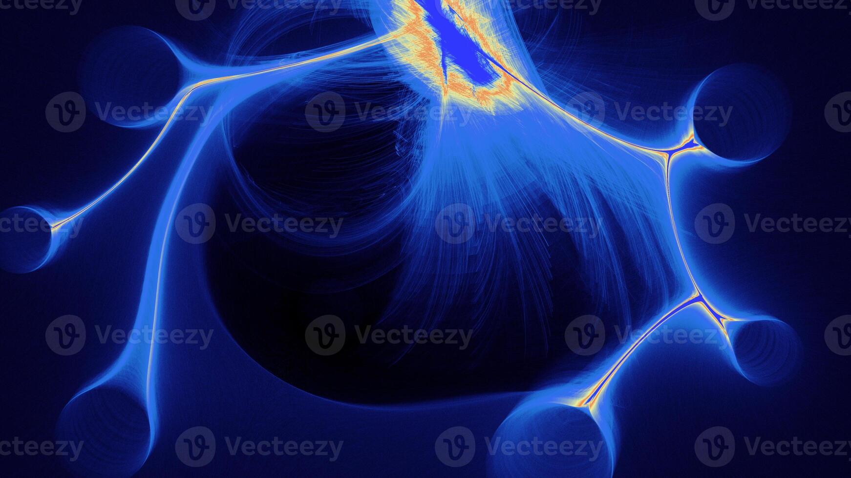 Abstract Patterns On Dark Background With Blue And Yellow Lines photo