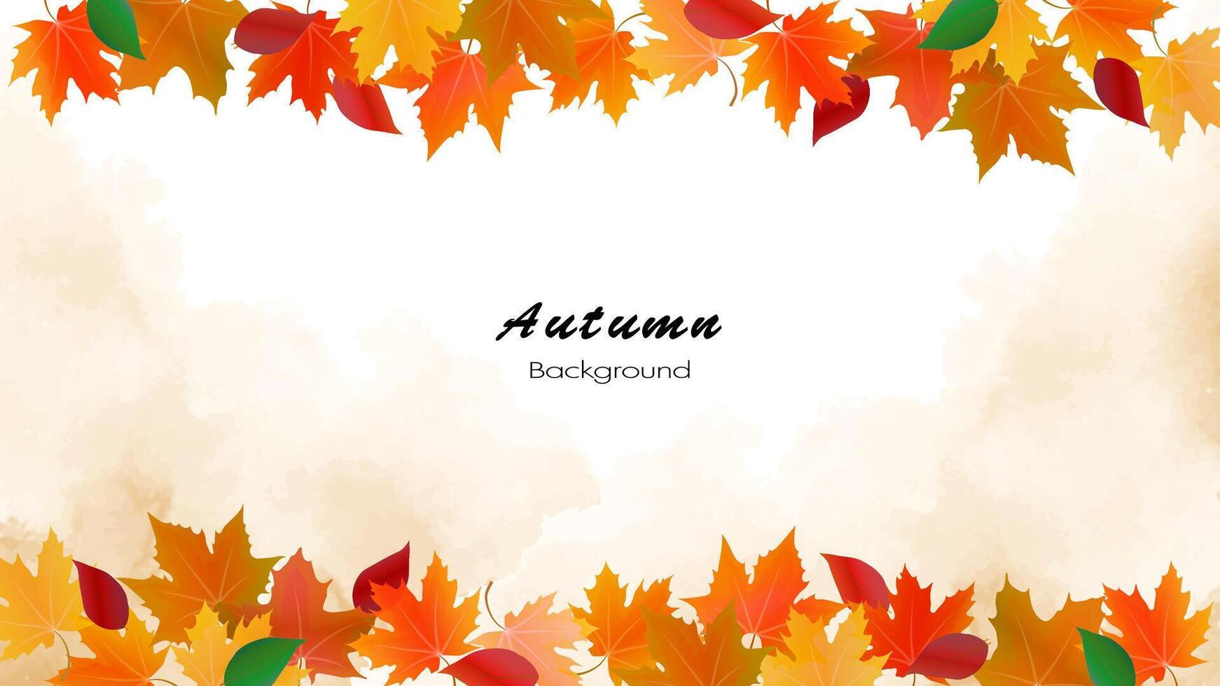 Maple leaves and autumn leaves on a soft watercolor background. Used for decoration, advertising design, websites or publications, banners, posters and brochures. vector