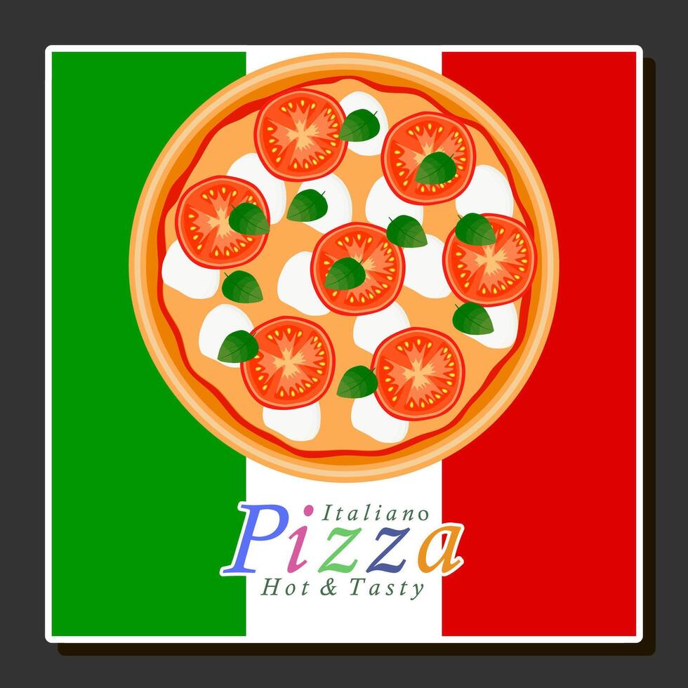 Illustration on theme big hot tasty pizza to pizzeria menu vector