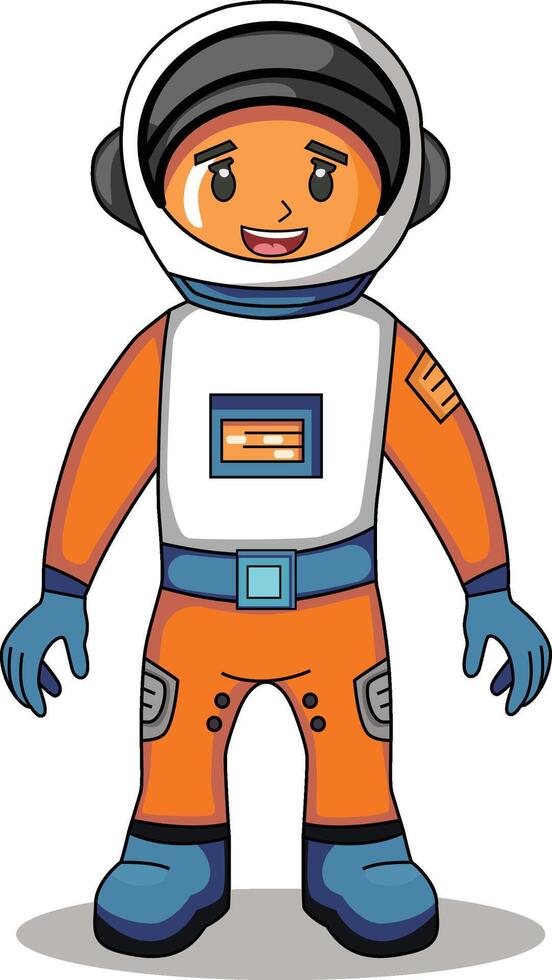 Astronaut cartoon character standing on a white background vector