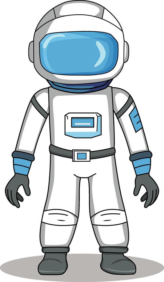 Astronaut cartoon character standing on a white background vector