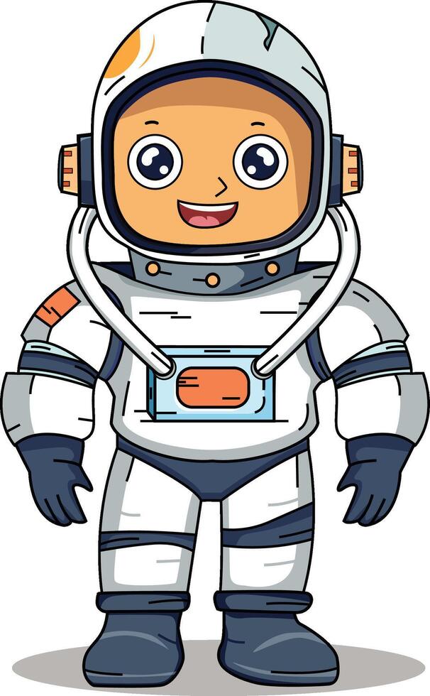 Astronaut cartoon character standing on a white background vector