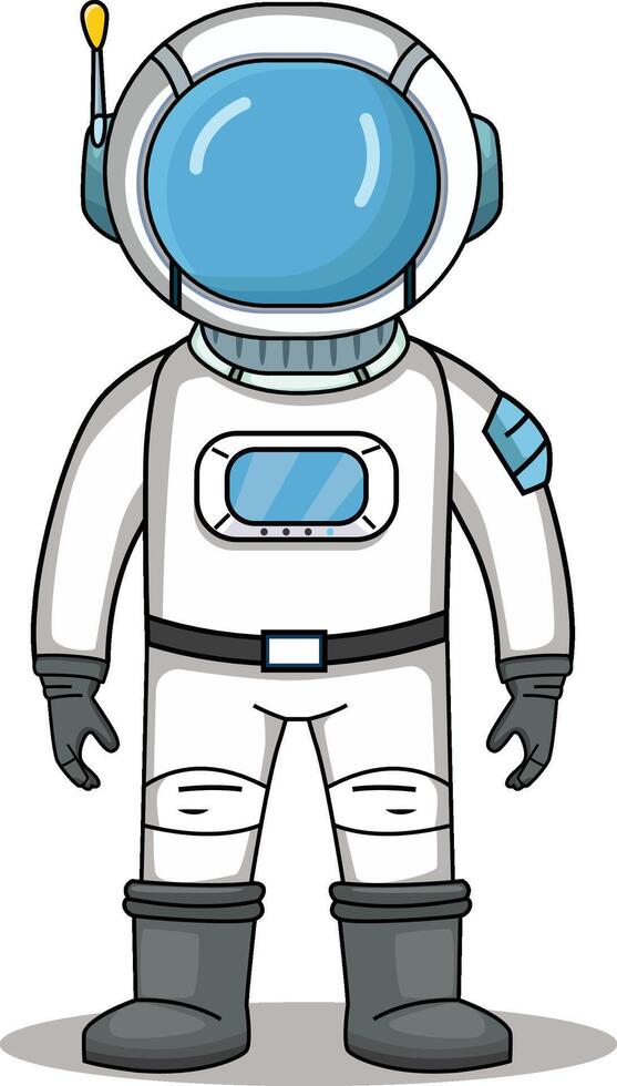 Astronaut cartoon character standing on a white background vector