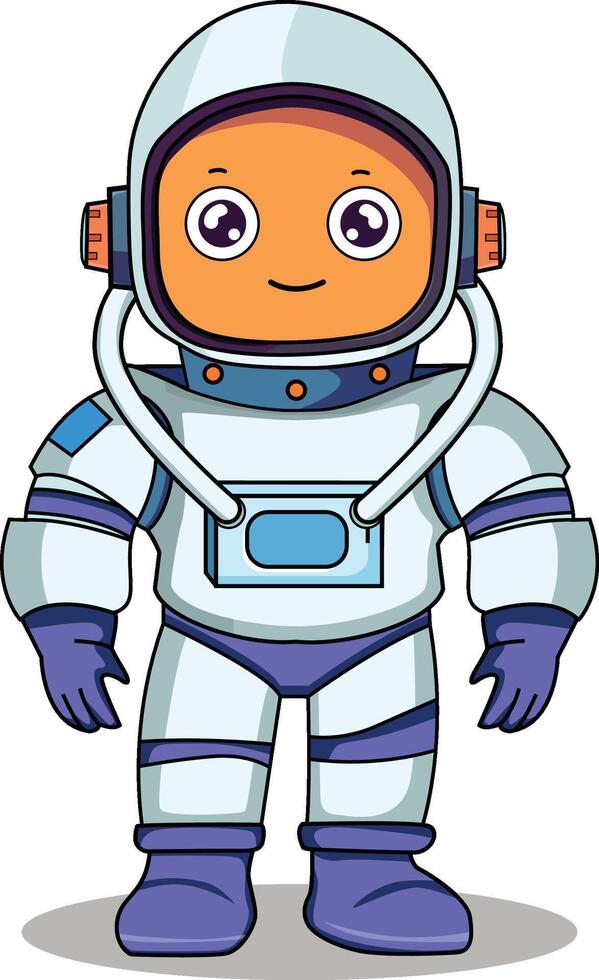 Astronaut cartoon character standing on a white background vector