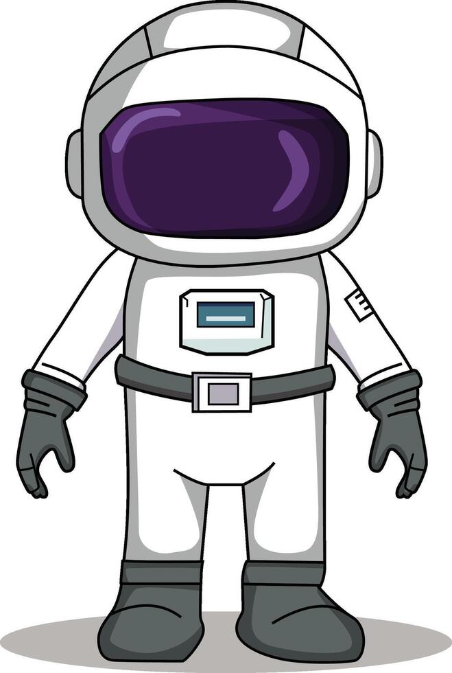 Astronaut cartoon character standing on a white background vector