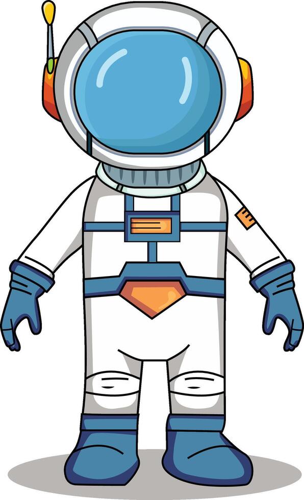 Astronaut cartoon character standing on a white background vector