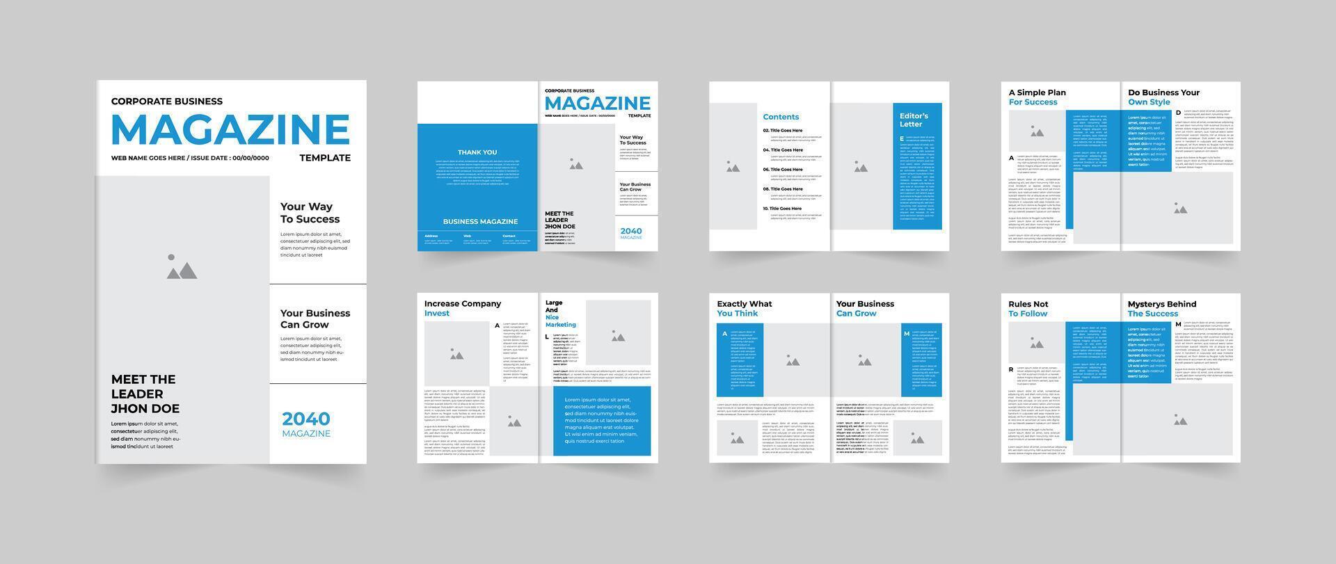 Professional Business magazine layout design or corporate business magazine vector