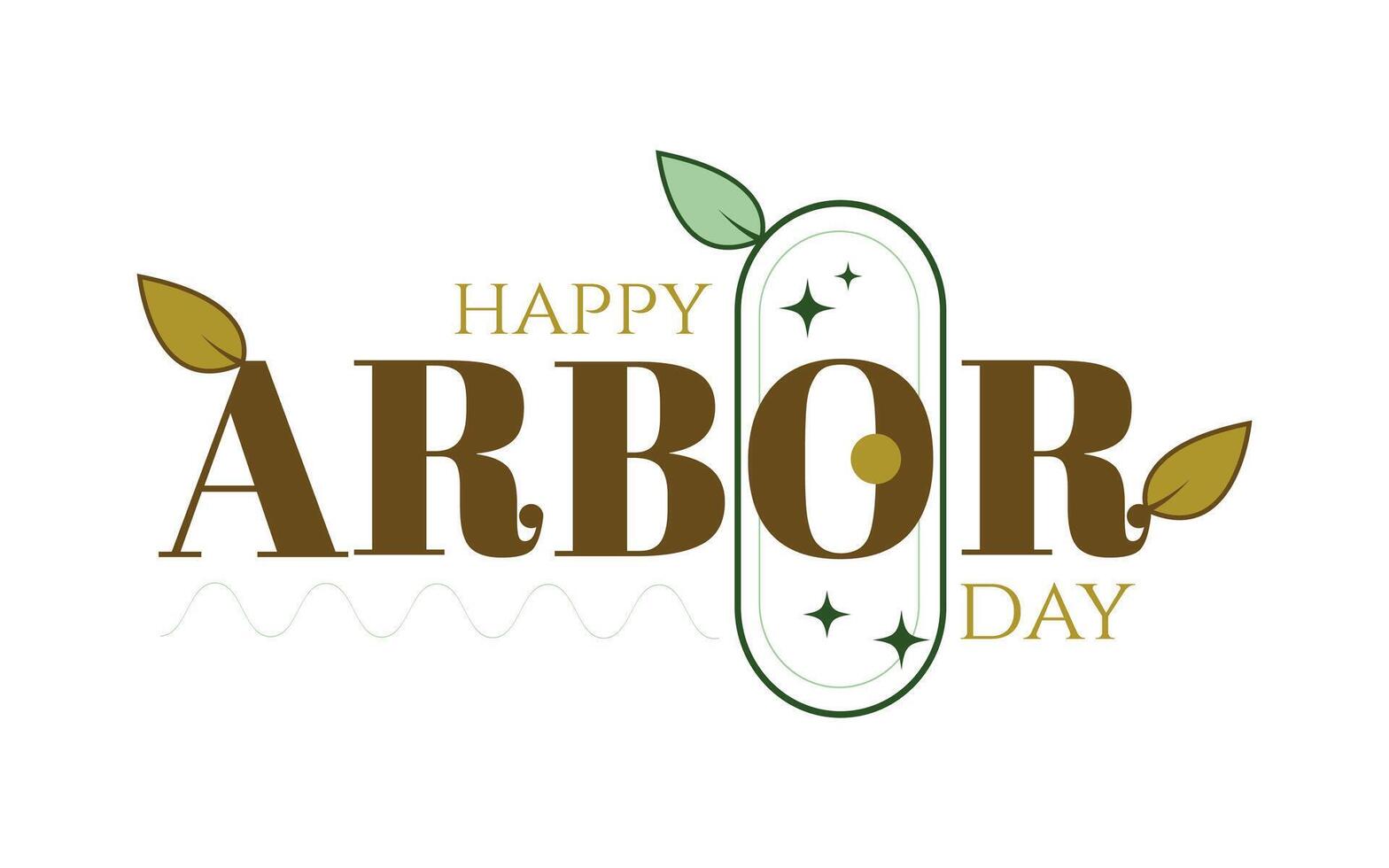 Happy Arbor day typography.text art vector