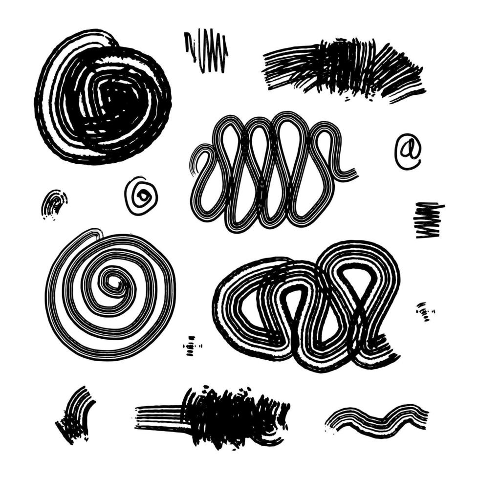 Doodle Abstract Lines. vector. isolated white background vector