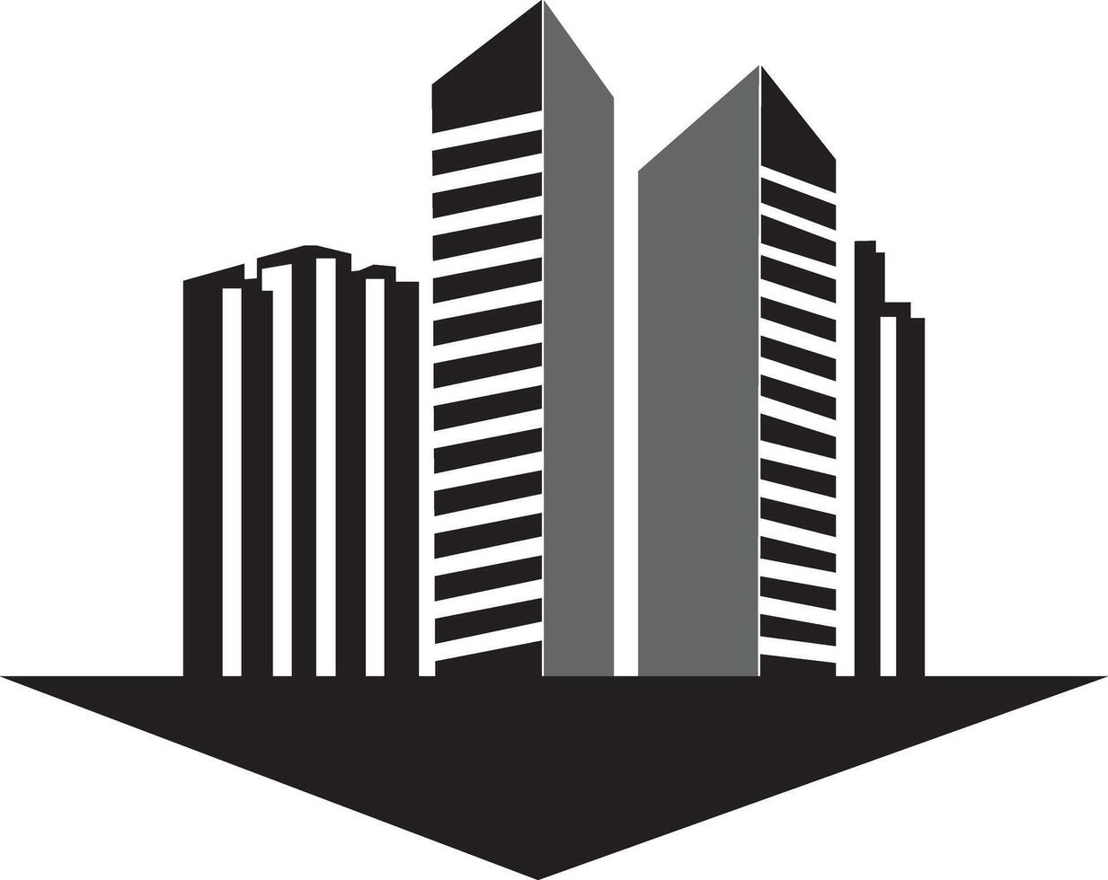 Logo with buildings. Creative logo for business on a white background vector