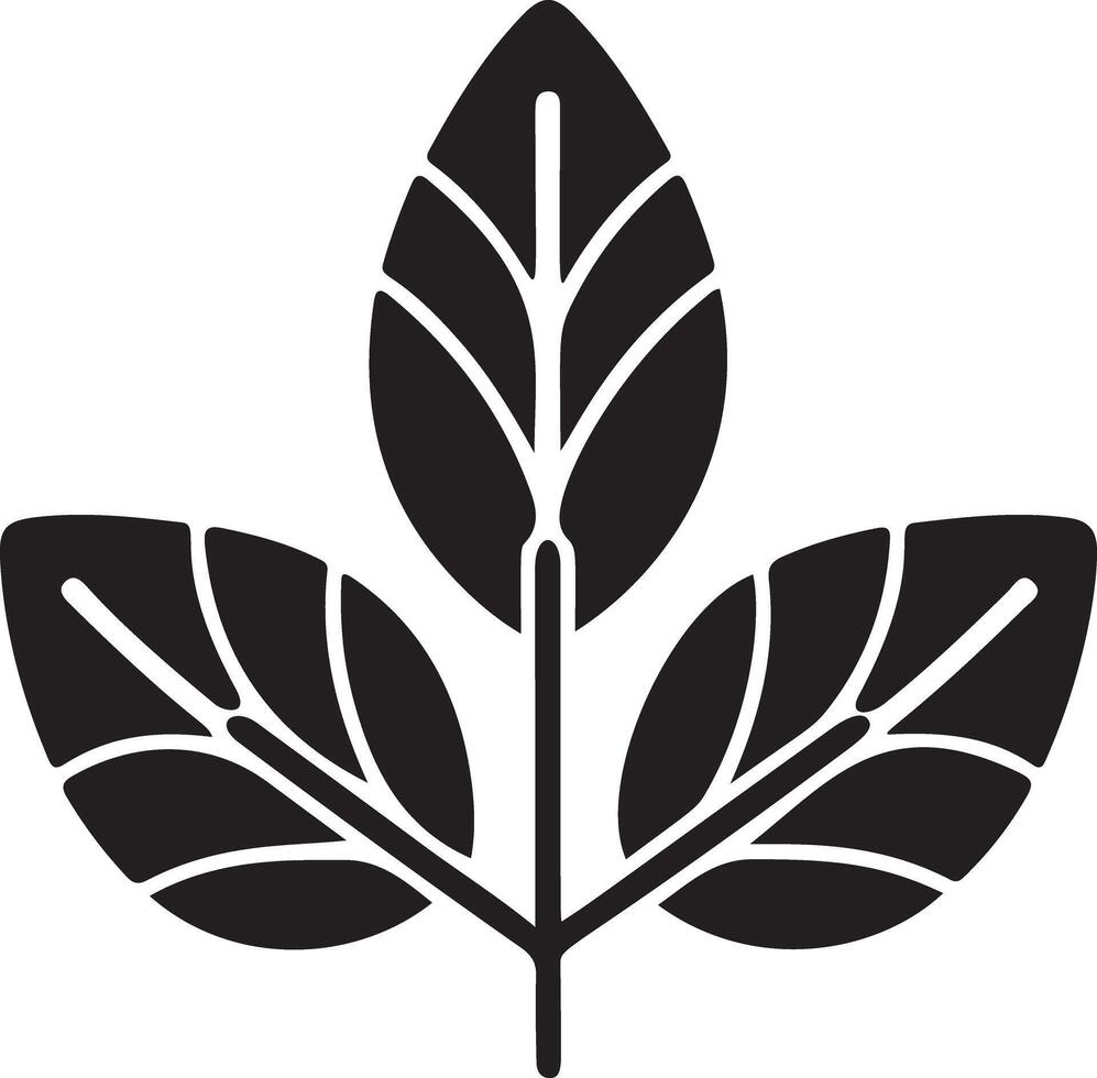 Branch icon with leaves on a white background. nature element vector