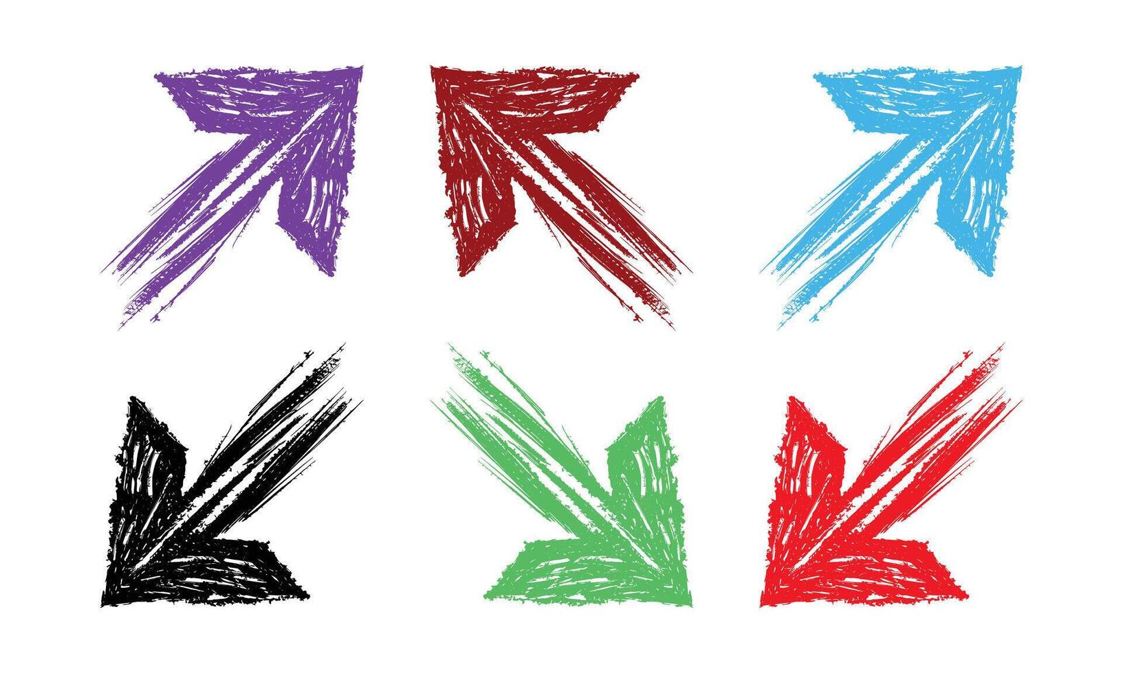 AI generated Grunge brush arrow vector bundle set. arrow grunge brush clipart. grunge arrow paint brush icon set
