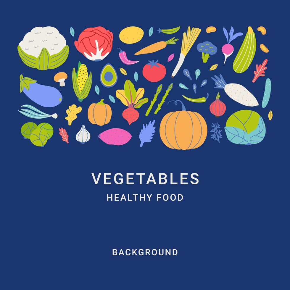 Healthy graphic banner with vegetables vector