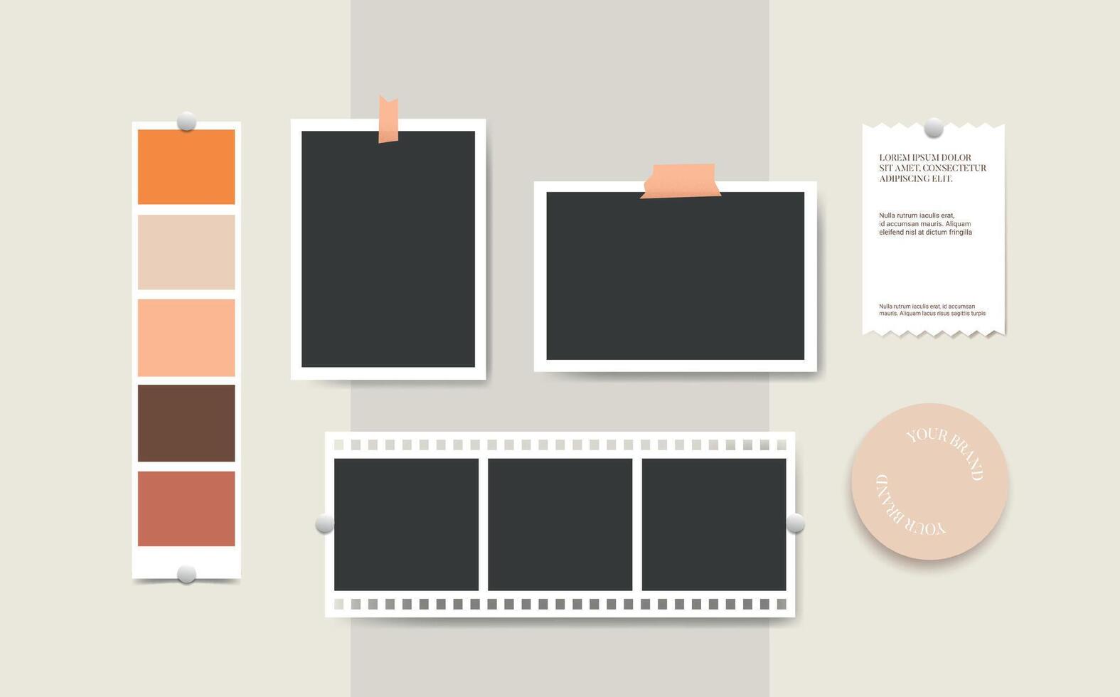 Moodboard creative template collage vector
