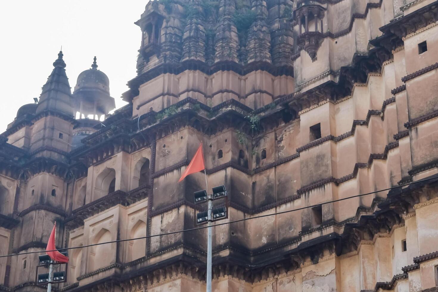 Beautiful view of Orchha Palace Fort, Raja Mahal and chaturbhuj temple from jahangir mahal, Orchha, Madhya Pradesh, Jahangir Mahal - Orchha Fort in Orchha, Madhya Pradesh, Indian archaeological sites photo