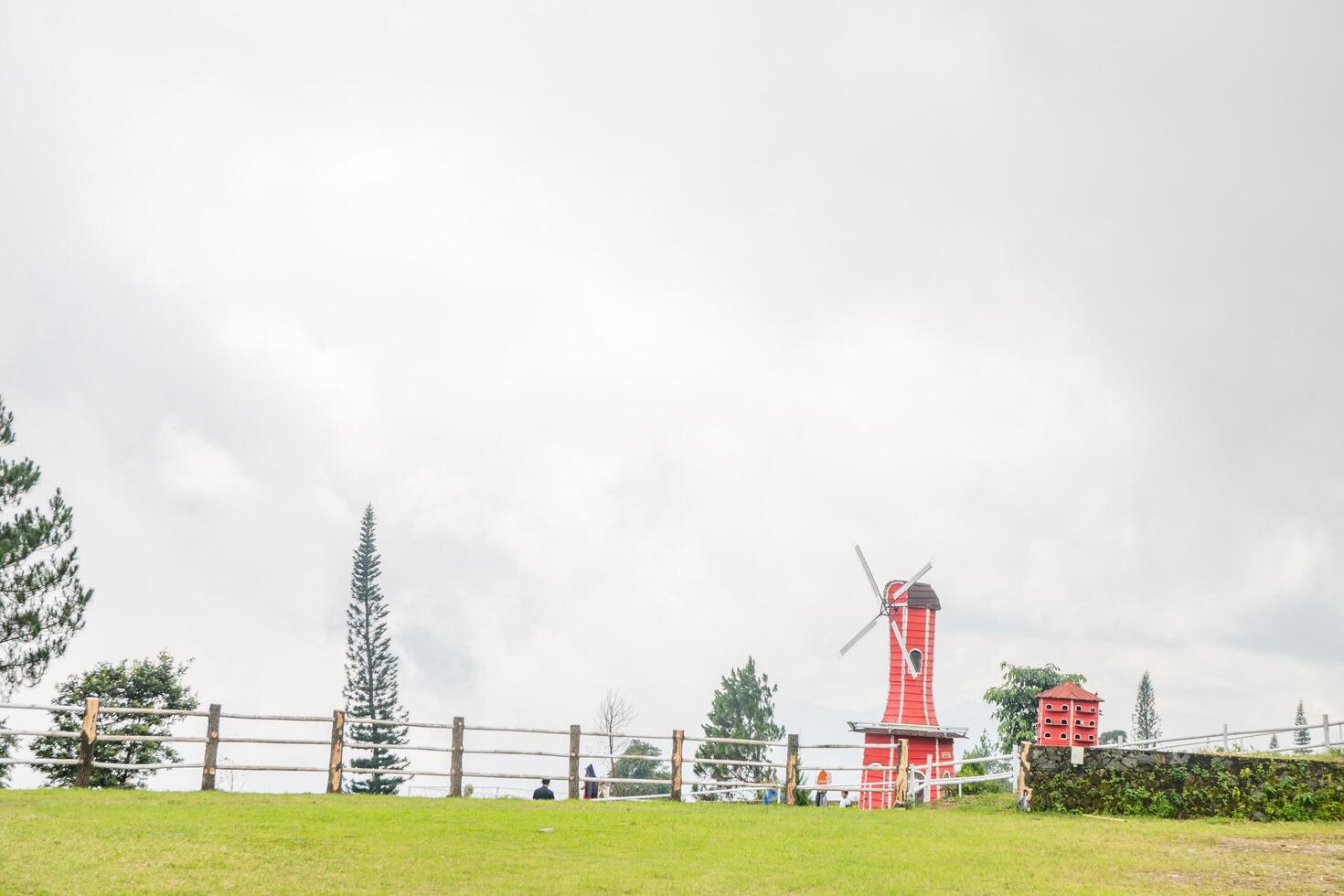 Landscape garden and mountain Bandungan Semarang Central Java. The photo is suitable to use for adventure content media, nature poster and forest background.