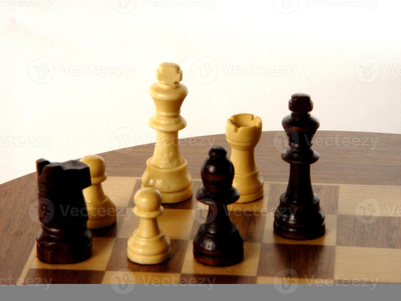 Chess Board In Checkmate Position Black Wins photo