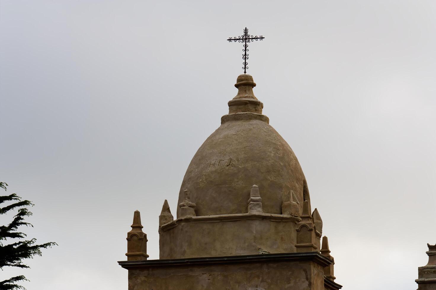 Carmel, CA, 2014 - Metal Cross On Top Of Cupula Of Mission photo